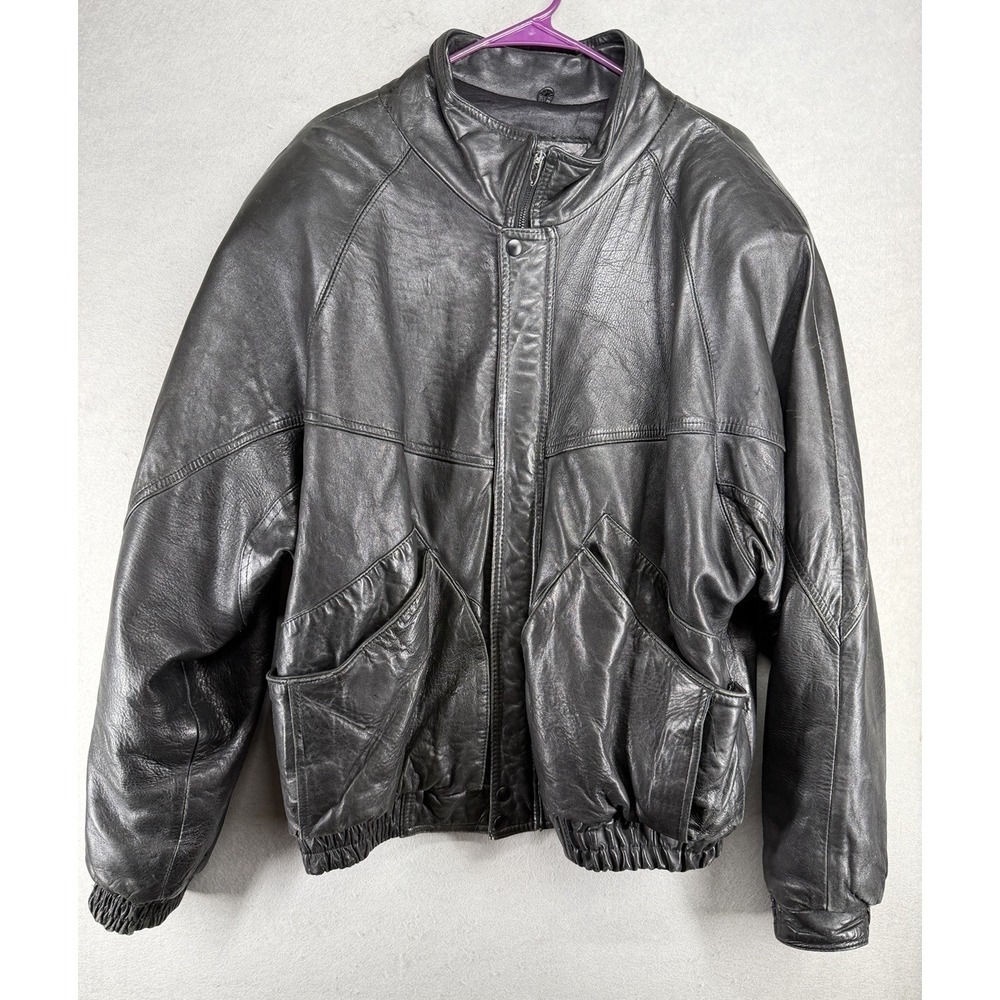 Vintage‎ Dior mens leather jacket Sz 46 Le Connaisseur Christian Dior Black Zip